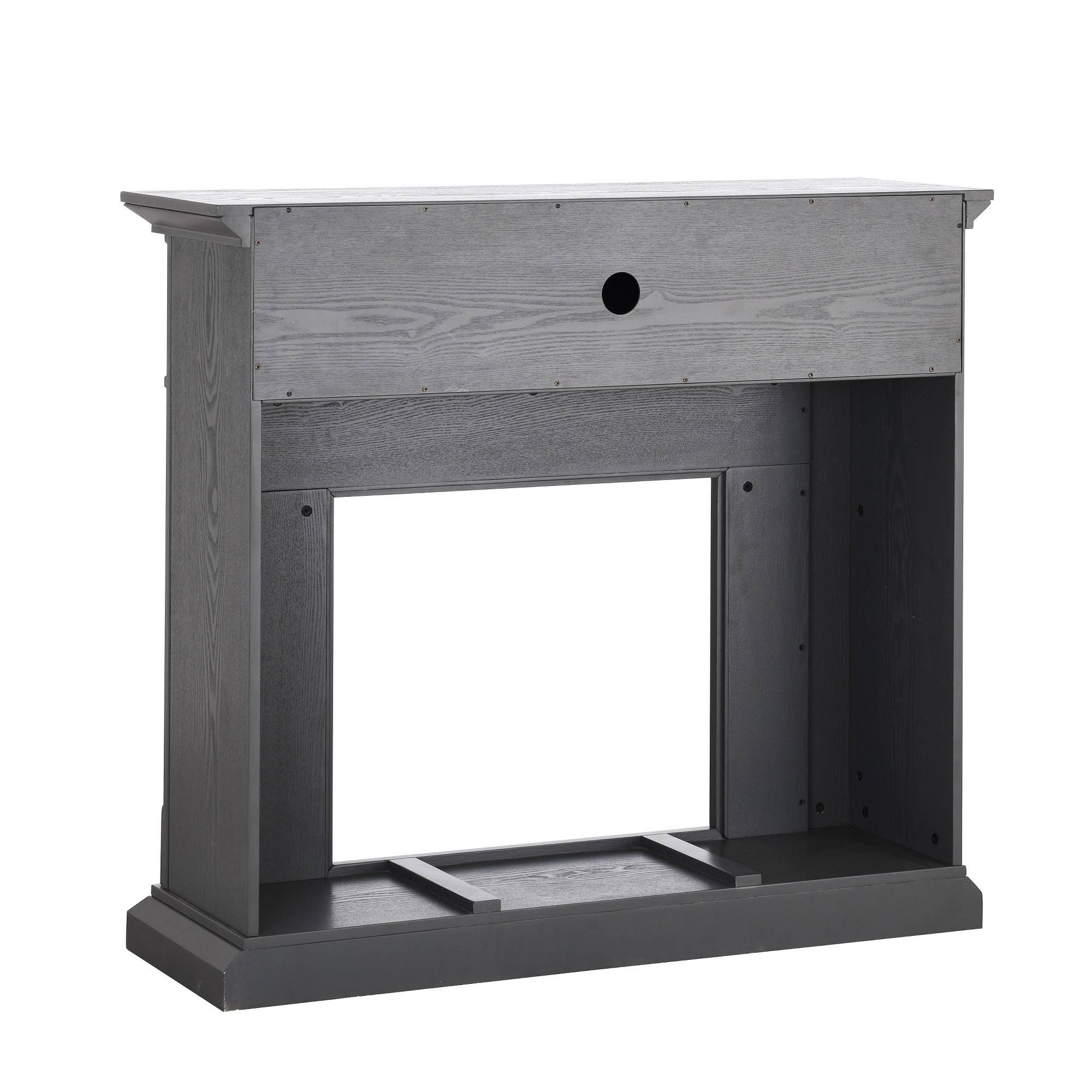 Salski Electric Media Fireplace Gray with Weathered Stone - Aiden Lane