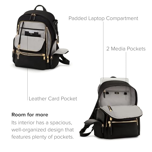 TUMI - Voyageur Celina Backpack - Travel Backpack for Women - For Business, Commute - Holds Up to 16" Laptop - Black & Gunmetal Hardware