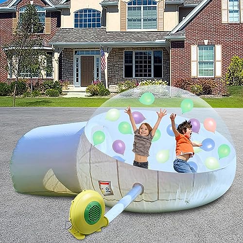 D-Ring Single Tunnel Inflatable Bubble Tent, Transparent Bubble House Sports Tent Instant Tent Shelter Outdoor Bubble Tent w/Blower for Indoor/Outdoor Family Backyard Camping, 3-5 Adults Tent