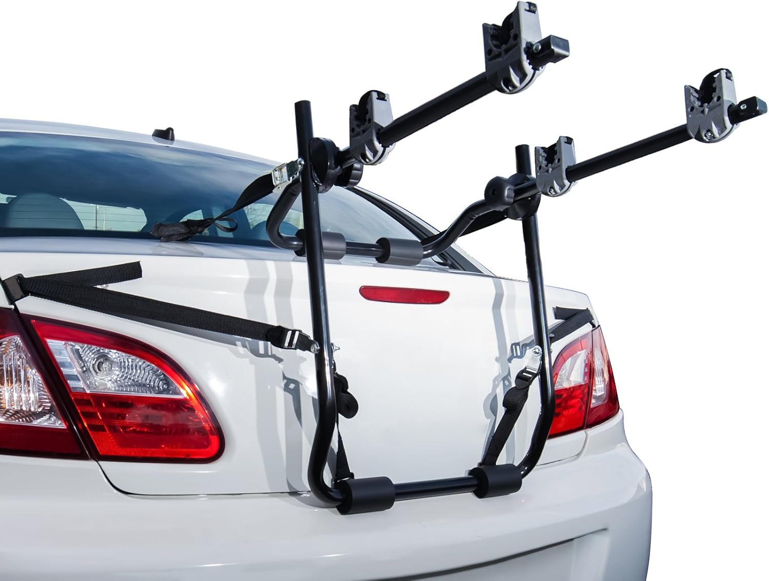 2-Bike Rack Trunk Mount - Deluxe Bicycle Carrier for Most Sedans / Hatchbacks / Minivans and SUVs - Holds Two Cycles Pack of 2
