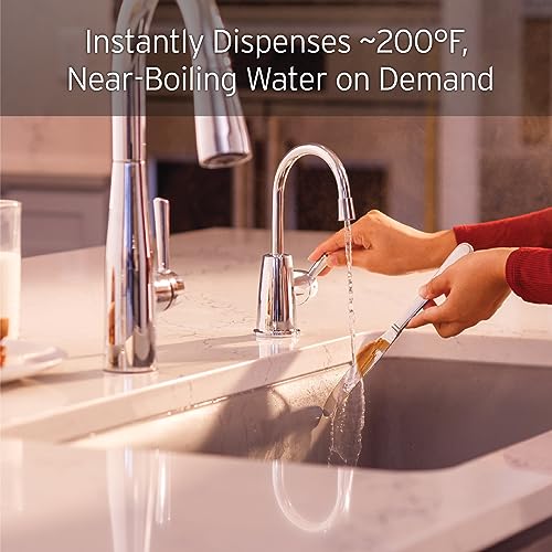 InSinkErator HOT250 Instant Hot Water Dispenser System, Single-Handle Faucet in Satin Nickel with 2/3-Gallon Stainless Steel Tank, H250SN-SS