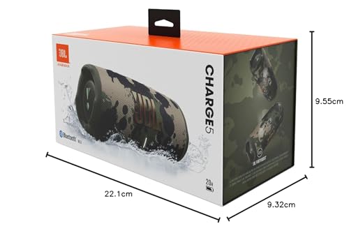 JBL CHARGE 5 - Portable Waterproof (IP67) Bluetooth Speaker with Powerbank USB Charge out, 20 hours playtime, JBL Partyboost (Black)