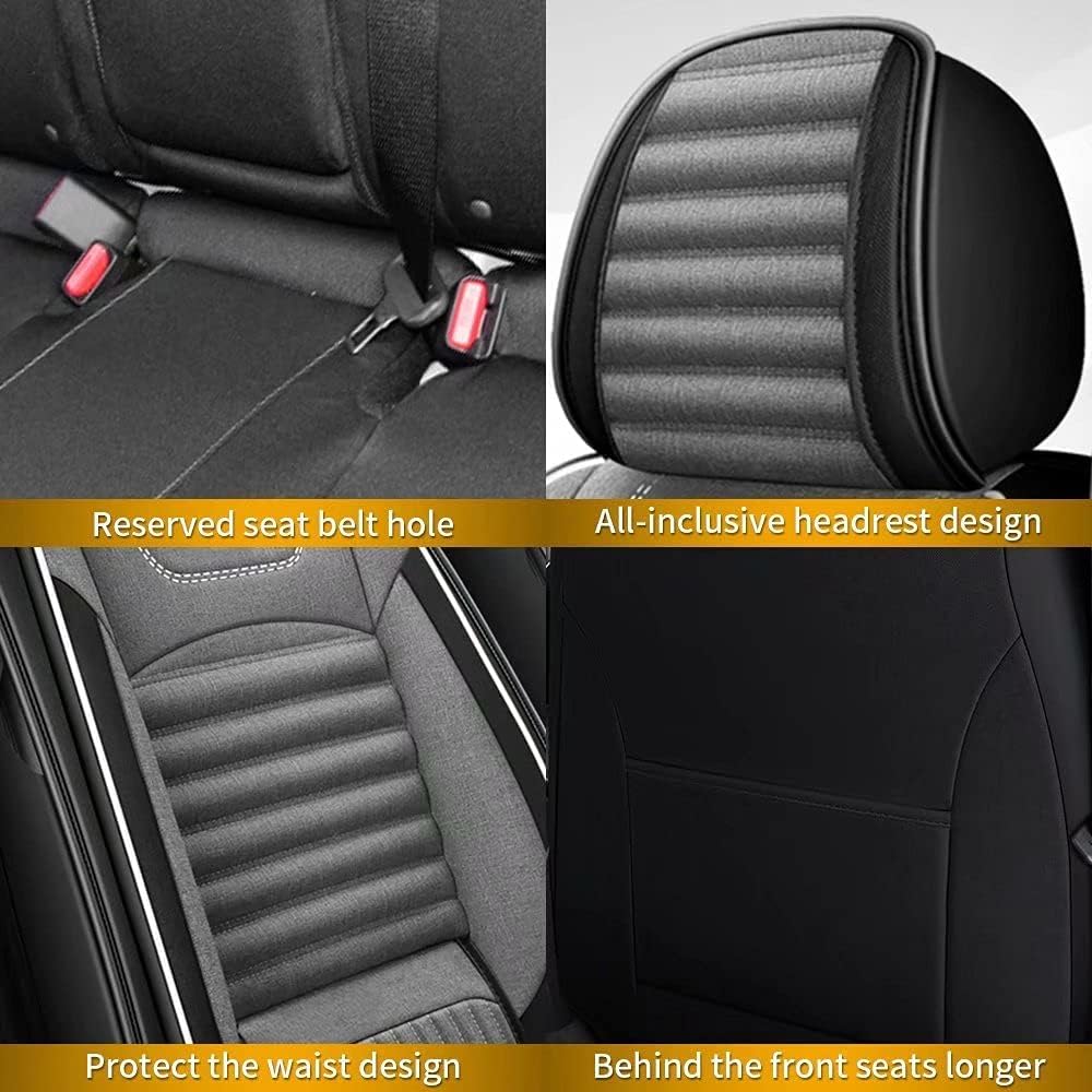 TTX LIGHTING Car Seat Covers Custom Fit for 2018-2021 Nissan-Kicks, Auto Full Set Seat Cushion Linen Compatible with Airbag（Red&Black）