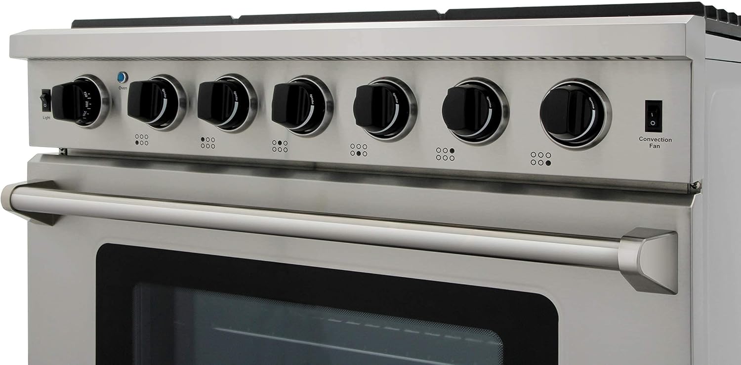 Thor Kitchen 30 in. 4.55 Cu. Ft. Freestanding Gas Range with 5 Burners, Continuous Cast Iron Grates, in Stainless Steel, LRG3001U