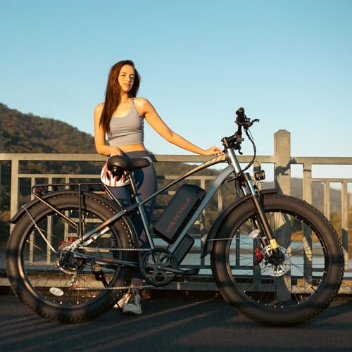 Electric Bike for Adults - Peak 1000W E Bikes -Fat Tire Electric Bicycle Up to 30MPH 60+ Miles with 48V 18.2AH Removable Battery - 26" Electric Mountain Bike Features 7-Speed, Hydraulic Disc Brake