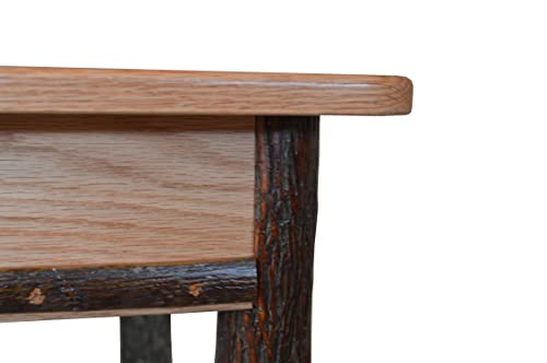 Amish-Made Small Rectangular Walnut-Stained Hickory Writing Desk