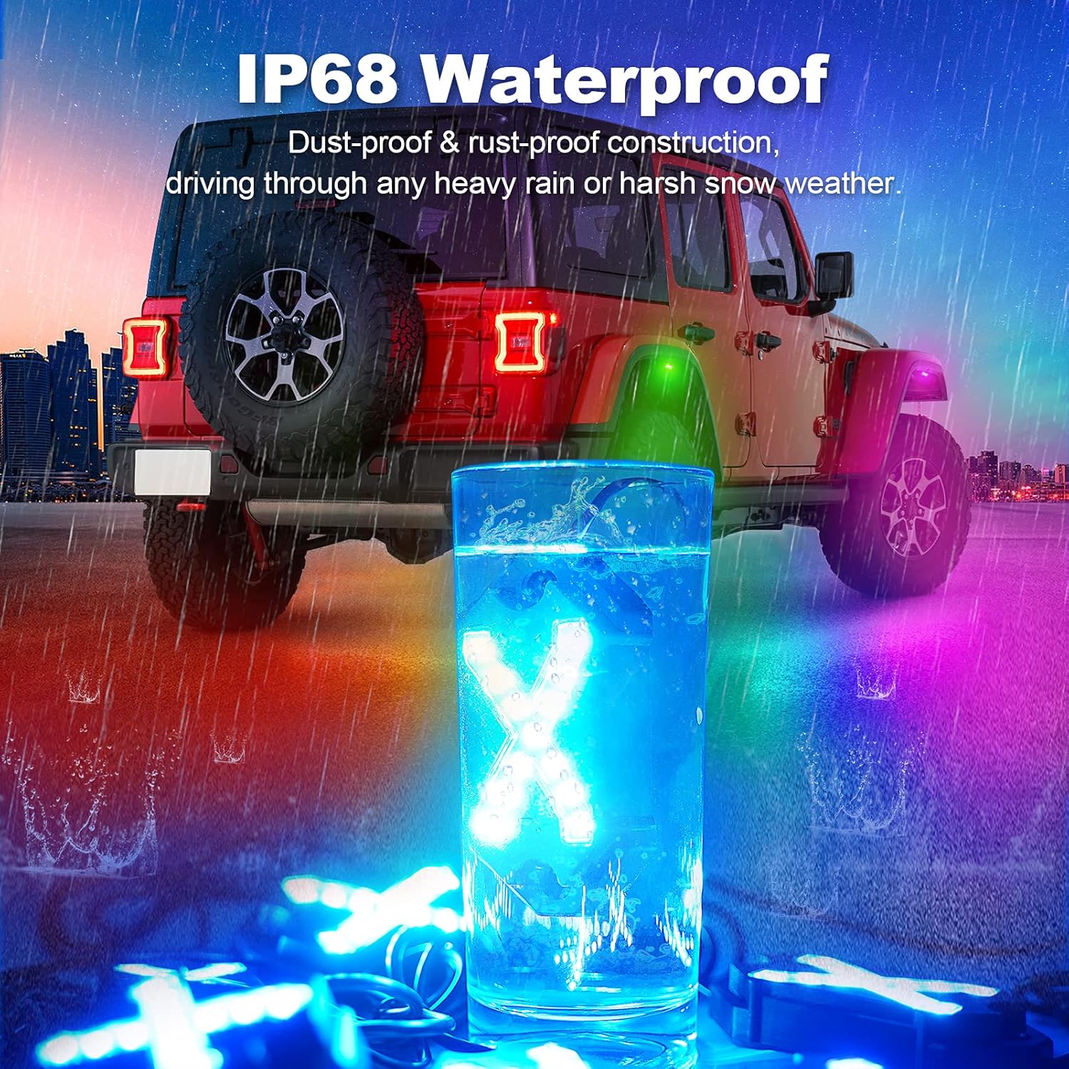 Car Underglow Lights Exterior, LED Underbody Light Kit, 6 PCS Car Underglow Lights Music Sync DIY Mode, Glow Light Kits for Car SUV Ttruck