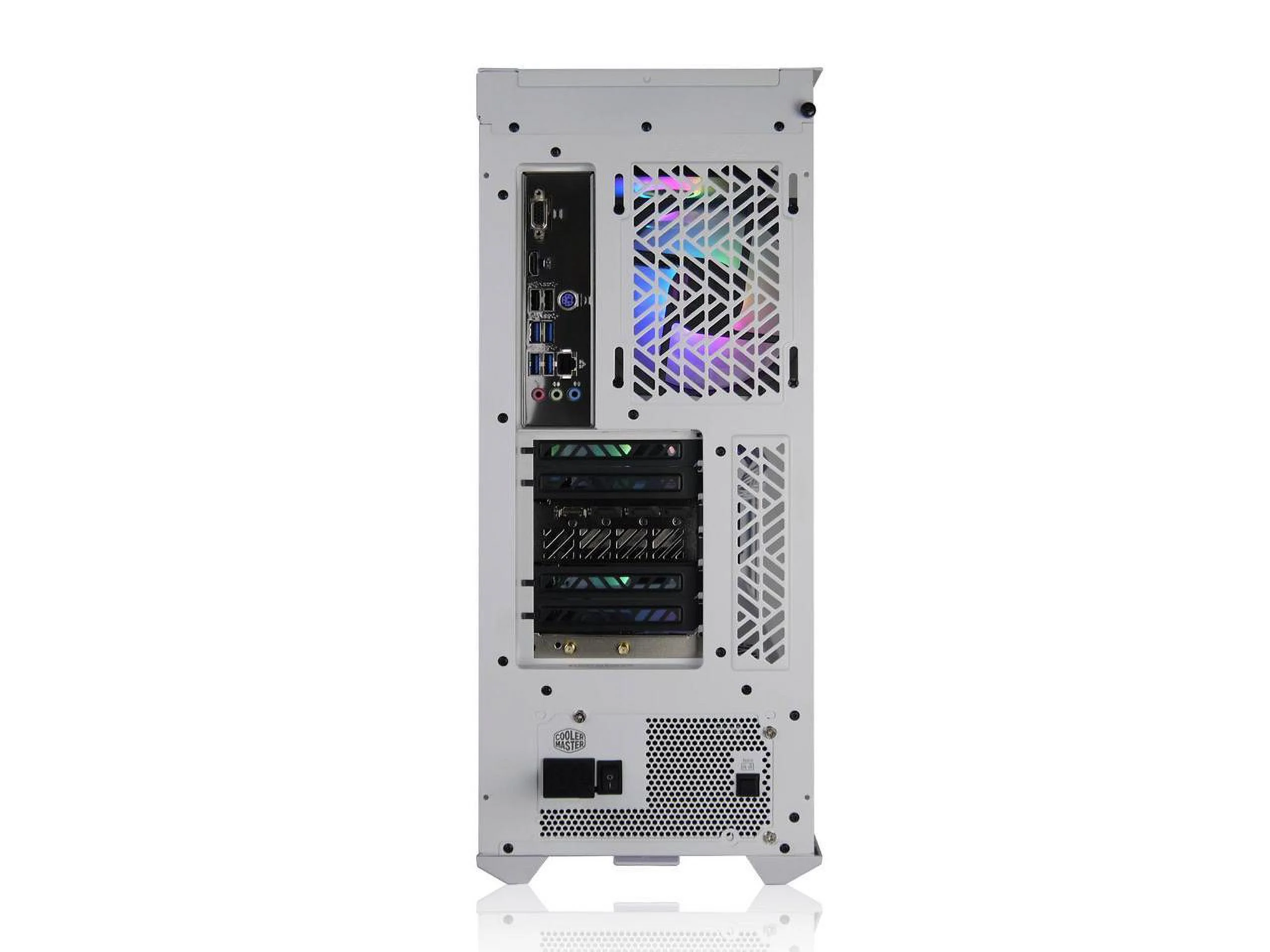 AVGPC Hellfire Series Gaming PC - AMD Ryzen 7 7800X3D 8-Core, RTX 4070 12GB, 32GB 6000MHz DDR5, 1TB NVME M.2 SSD, 240mm AIO Liquid Cooler, Wifi/AC/BT Cooler Master 520 White, USB-C, Windows 11