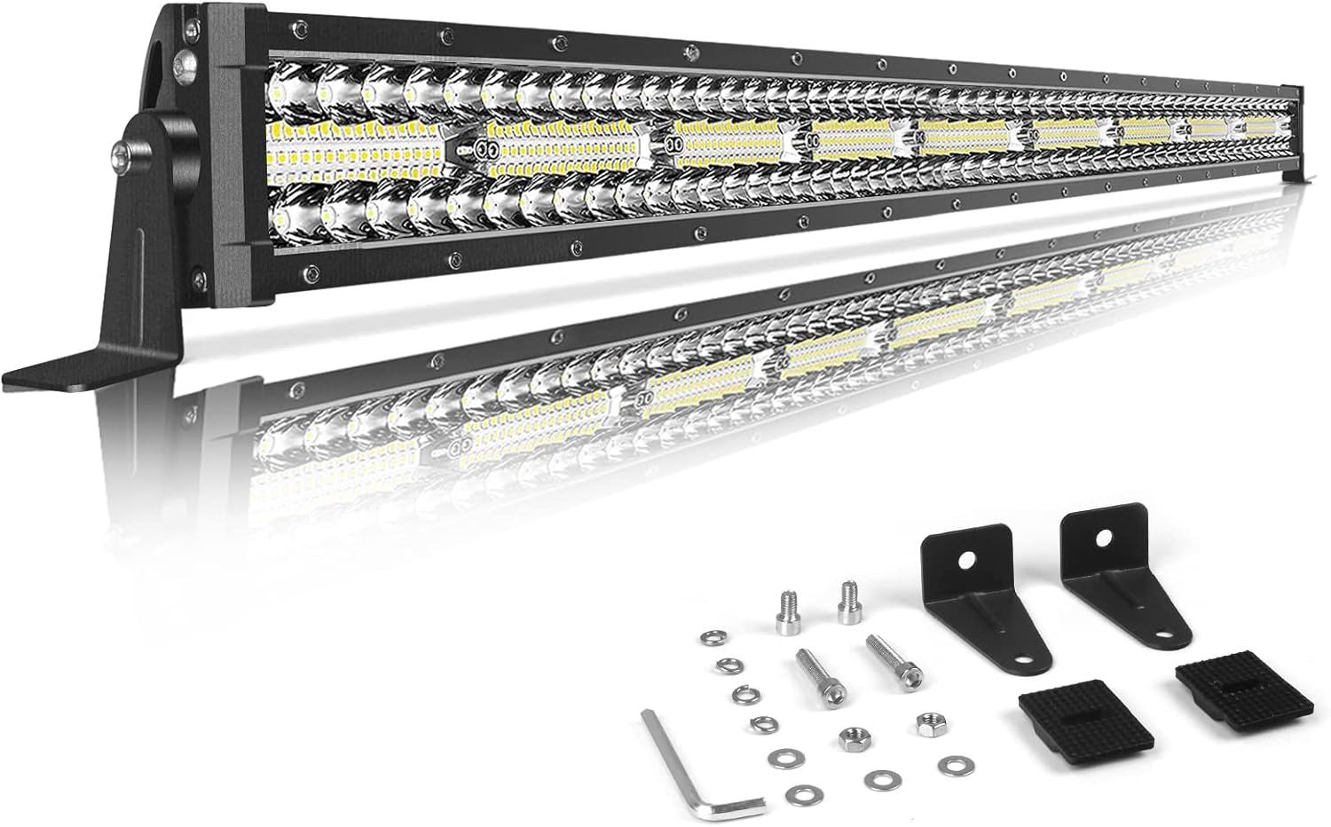 GREUNION 52 inch led Light bar for Trucks, Triple Row Lighting barra Kit, led spot Flood Combo Beam Light bar for Off-Road ATV UTV SUV Boat and Tractor ( 6000K)