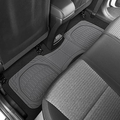 Motor Trend FlexTough Floor Mats for Cars, Deep Dish All-Weather Mats, Waterproof Trim-To Fit Automotive Floor Mats for Cars Trucks SUV, Universal Floor Liner Car Accessories, Black, Full Set