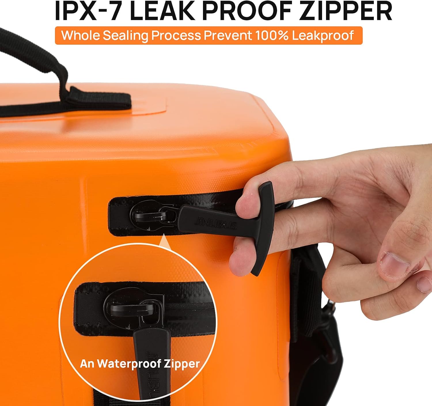 Soft Cooler Leak Proof Cooler Bag Portable Softsided Insulated Bag Waterproof Cooler for Camping, Fishing, Beach 30 Can Orange