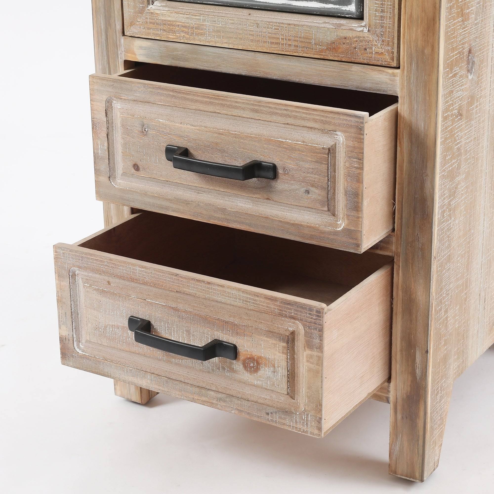 LuxenHome Metal and Wood Tall Tower Cabinet