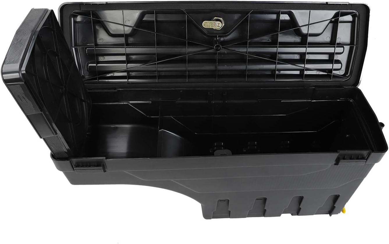 LucaSng Truck Bed Wheel Well Storage Case Tool Box Compatible with Dodge Ram 1500 2500 3500 2002-2018 Rear Driver & Passenger Side Black Lockable Storage Box Unit One Pair