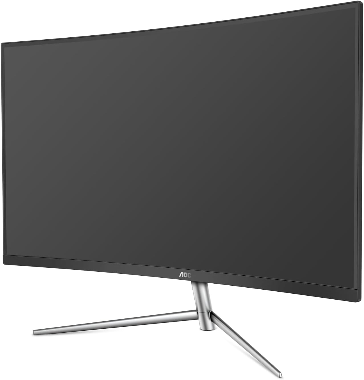 AOC C32V1Q 31.5" Full HD 1920x1080 Monitor, Curved VA Panel, 4ms 75Hz, Frameless, HDMI/DisplayPort/VGA, Flickerfree, Low Blue Mode, VESA, Black