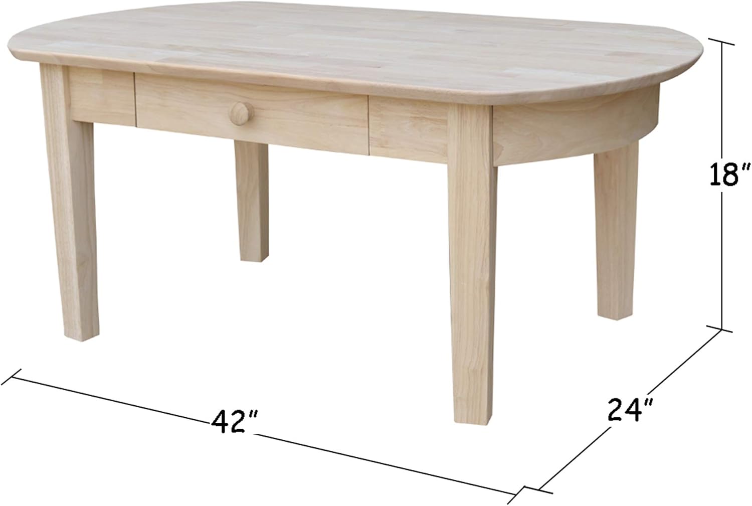 International Concepts Phillips Oval Coffee Table, Unfinished