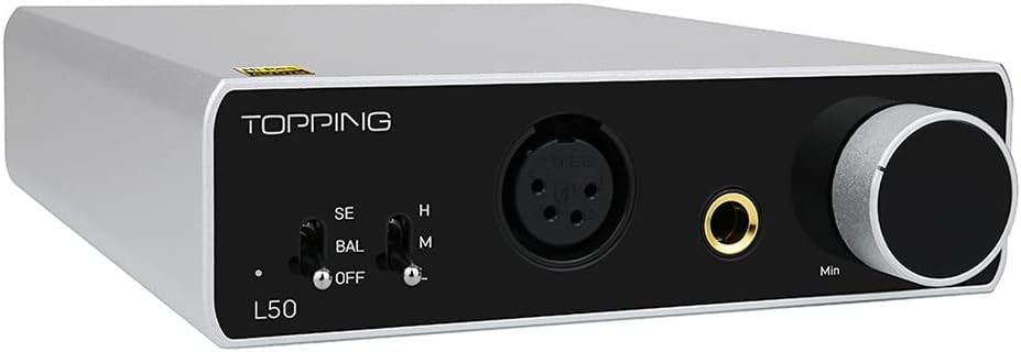 Topping L50 NFCA Headphone Amplifier 3500mWx3500mW HiFi SE/BAL Input Desktop Home Audio Amp 6.35mm 4 Pin XLR Iems Output Gain Switch 2 Channel Preamplifier (Black)