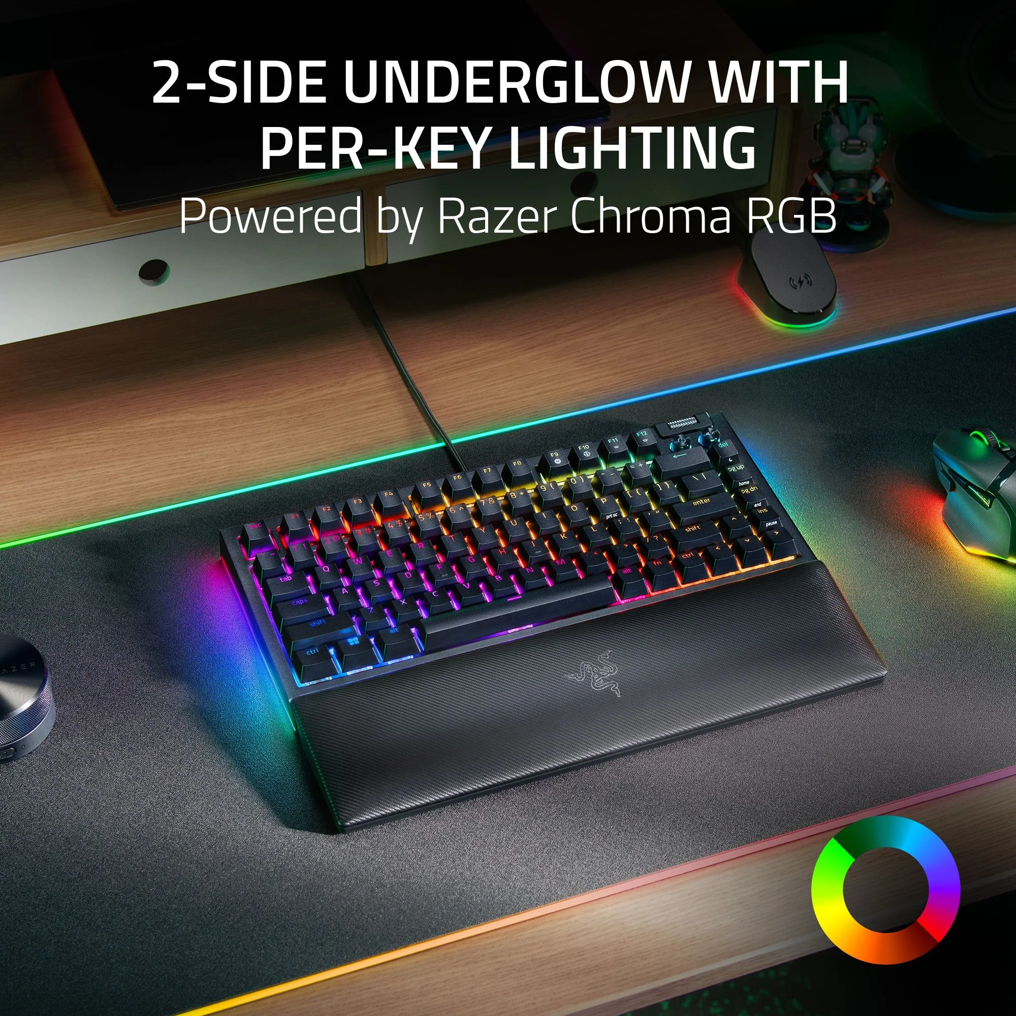 Razer BlackWidow V4 75% Hot-Swappable Mechanical Gaming Keyboard, RGB Chroma, Black