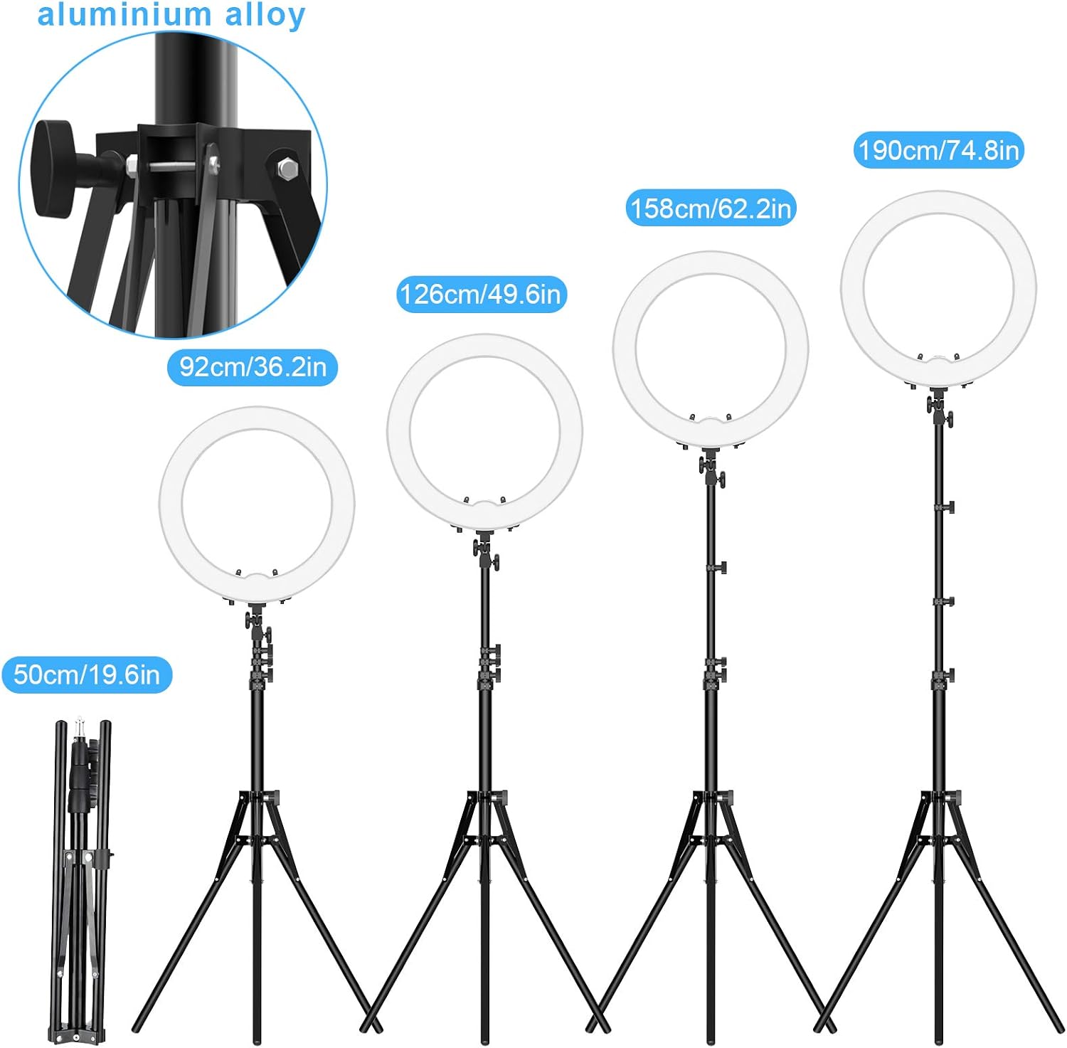 Ring Light with Stand and Phone Holder, IVISII 18 inch Ring light，55W 5500K LED Ring Light for Live Stream/Makeup/YouTube Video, Dimmable LED Beauty Selfie Ring light for TikTok Photography