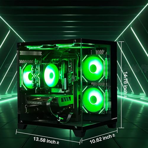 Gaming PC Desktop, Intel Core i5 14400F, RTX 4060, 32GB RAM, 1TB SSD, ARGB Fan, Tower Computer for Gaming and Office