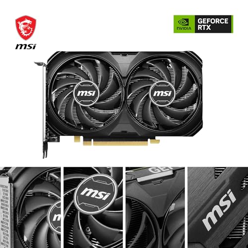 MSI GeForce RTX 4060 Ti Ventus 2X Black 8G OC Graphics Card -NVIDIA RTX 4060 Ti, 8GB GDDR6 Memory, 18Gbps, PCIe 4.0, DLSS3
