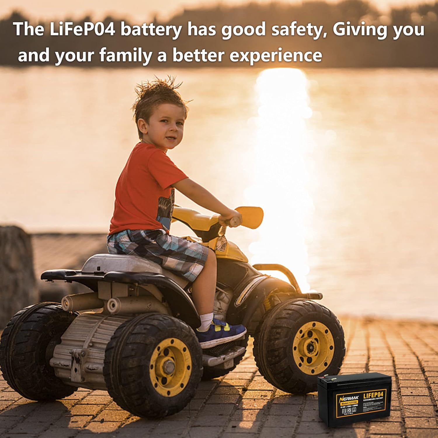 Nermak 2 Pack 12V 12Ah LiFePO4 Deep Cycle Battery, 2000+ Cycles Lithium Iron Phosphate Rechargeable Battery for Solar Power, Lighting, Power Wheels, Fish Finder, Scooters and More, Built-in 12A BMS