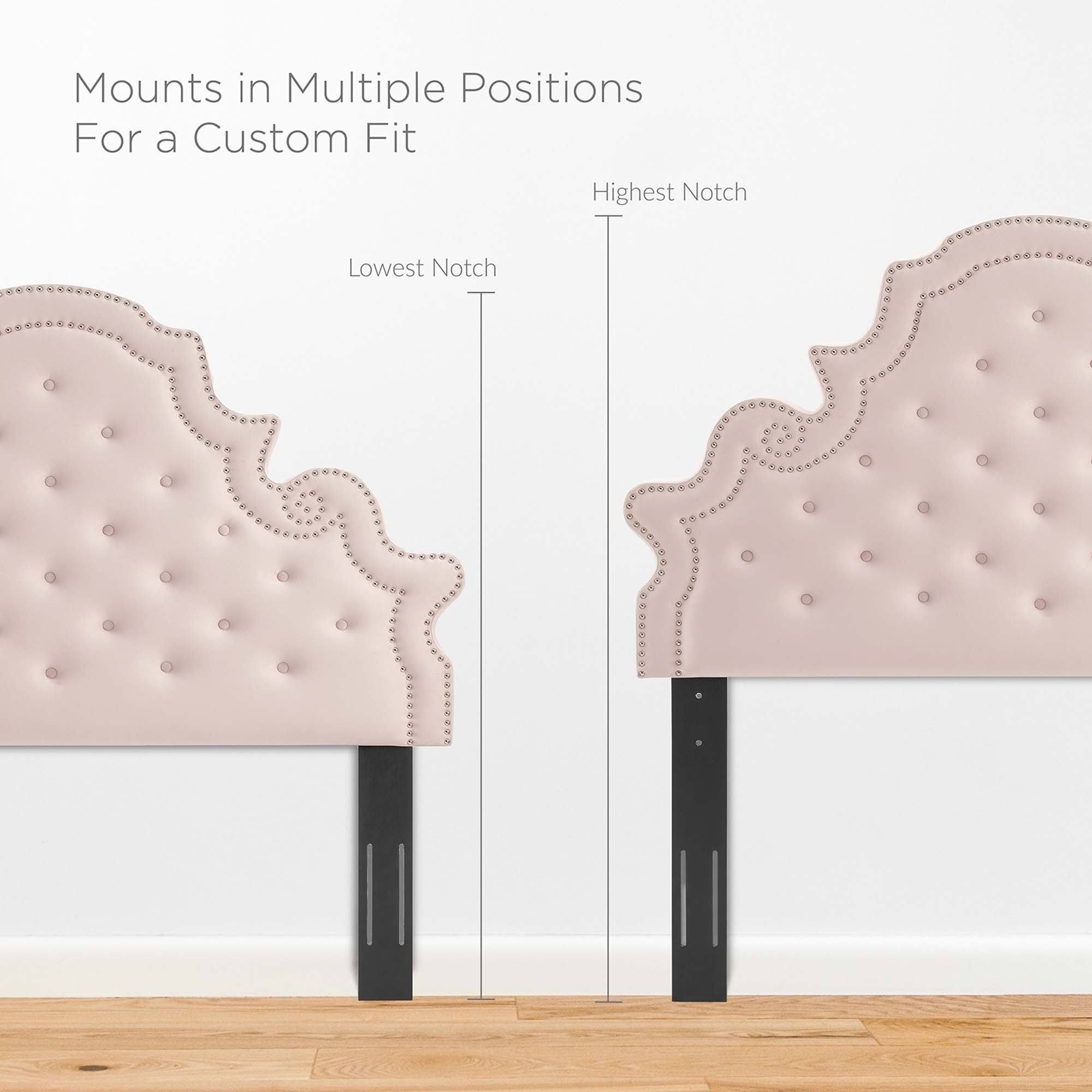 Modway Diana Twin Headboard Tufted Dusty Rose Performance Velvet