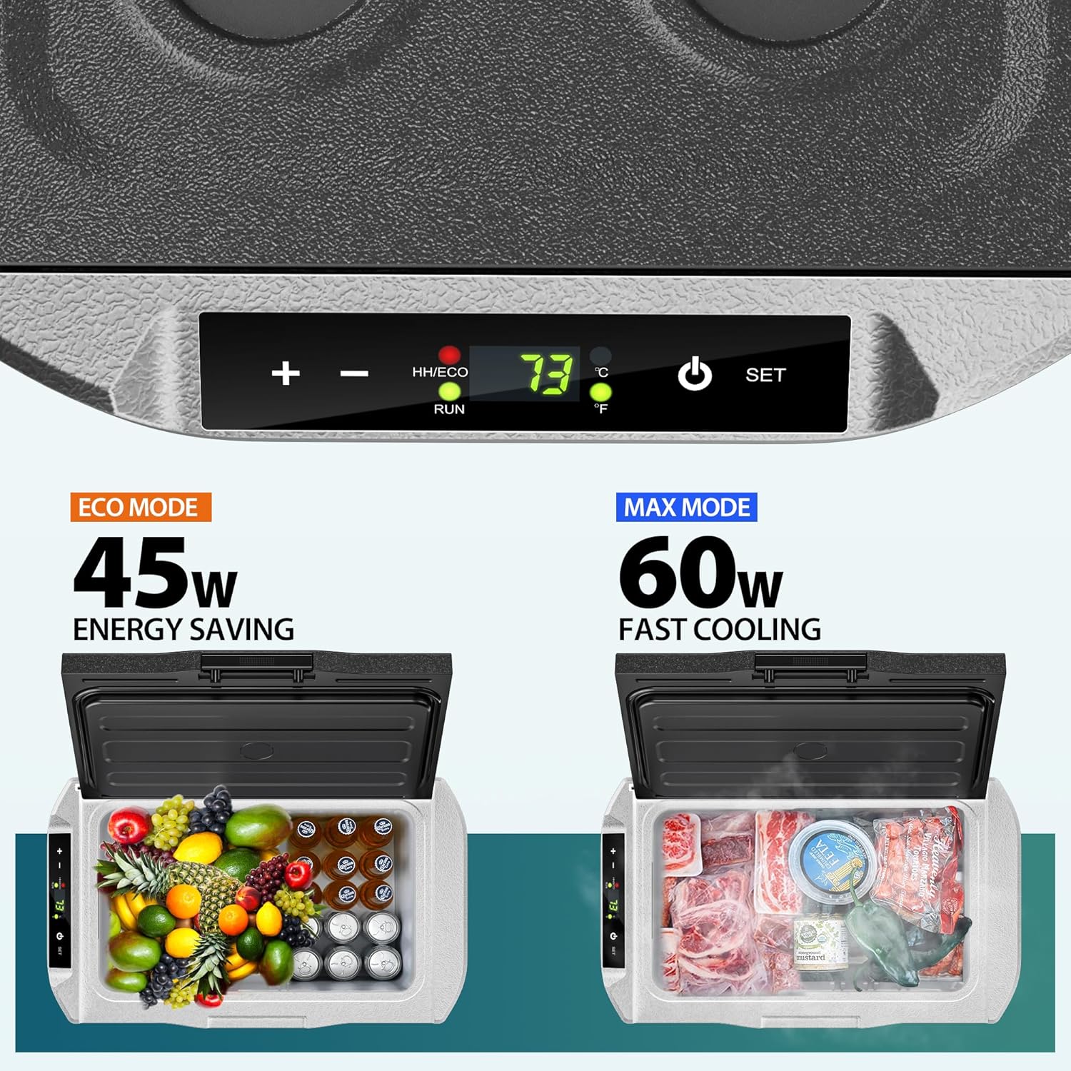 EUHOMY 12 Volt Refrigerator, 12V Car Fridge 22QT(21L) Portable Freezer(-4℉~68℉), Compressor Electric Cooler with 12/24V DC & 110-240V AC, Compressor Electric Cooler for Camping, Travel, Truck