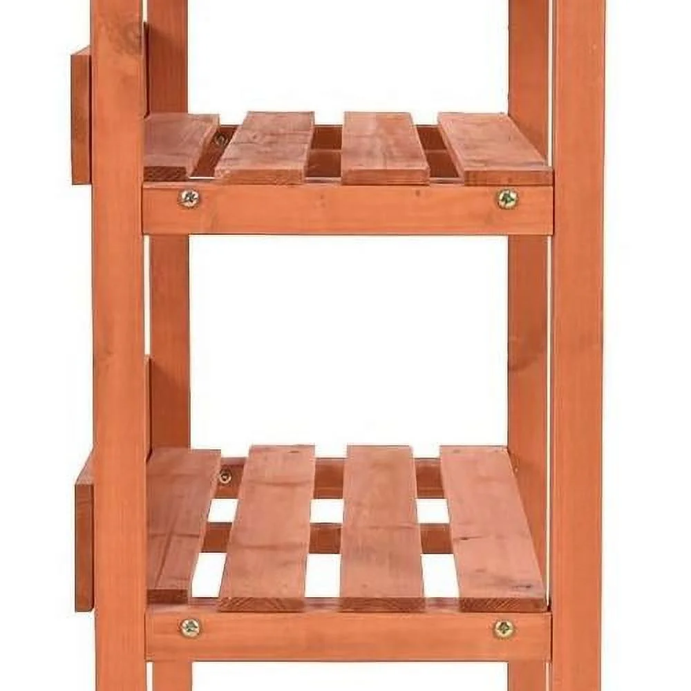 Outdoor Garden Wooden Potting Bench Work Station Table Tool Storage Shelf W/Hook