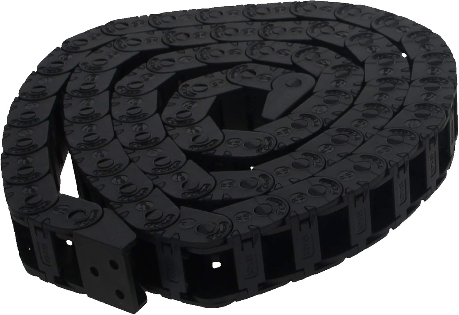 Fielect Drag Chain Cable Carrier Open Type with End Connectors R100 35X100mm 1 Meter Plastic for Electrical CNC Router Machines Black 1Pcs