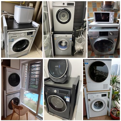 Portable Laundry Room Washer And Dryer Rack, Space-saving Stacking Kit Adjustable Stand Bathroom Washer Tumble Dryer Shelf Stacker, Commercial Home Dishwasher Storage Shelf