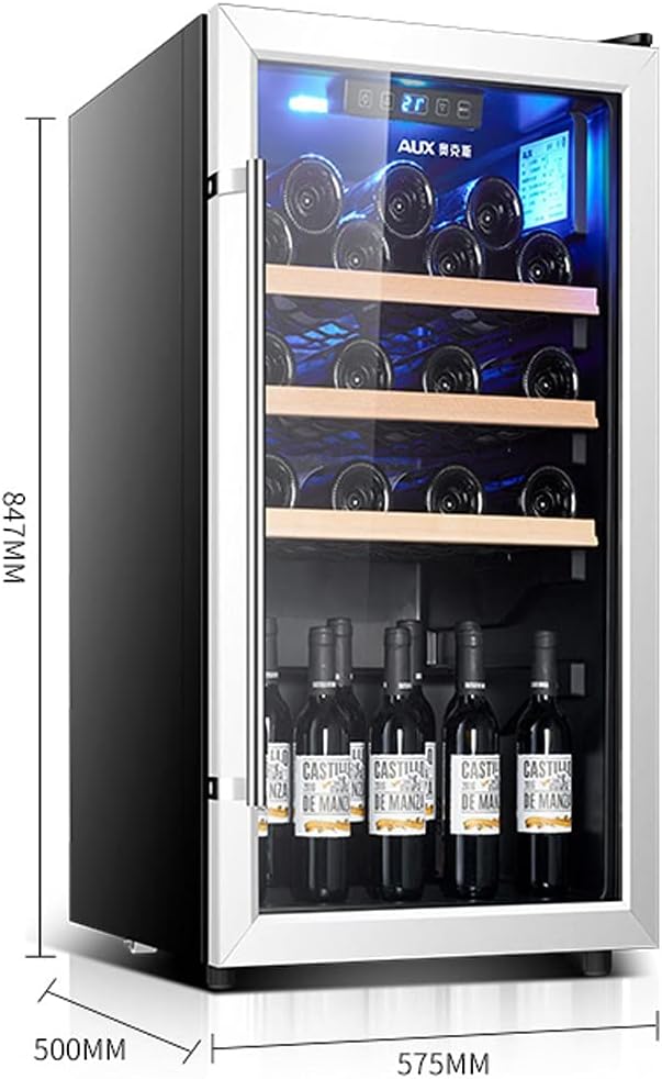 28-Bottle Wine Cabinet, Free Standing Wine Refrigerator, Independent Household Wine Cellar, Compressor Refrigeration, Tempered Glass Door