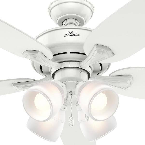 Hunter Channing 52 in. LED Indoor Snow White Ceiling Fan with Light