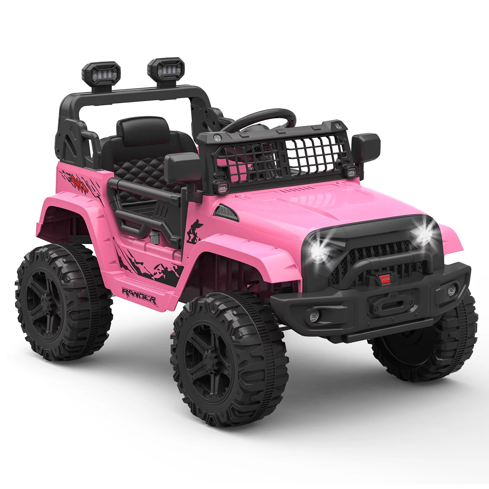 Sakiyrr 2-Seater Kids Ride on Car with Remote Control, 24V Electric Vehicle Toy with Storage Space, Red
