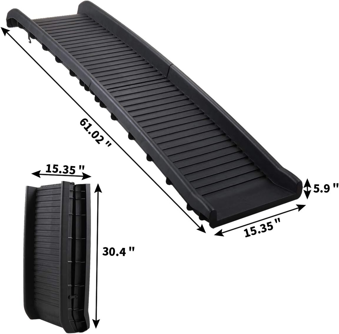 COZIWOW 61”L Heavy Duty Portable Folding Dog Ramps for Large Dogs SUV, Truck Car Ramp Stairs Step Ladder for Pet, Non-Slip Design for Pool Boat
