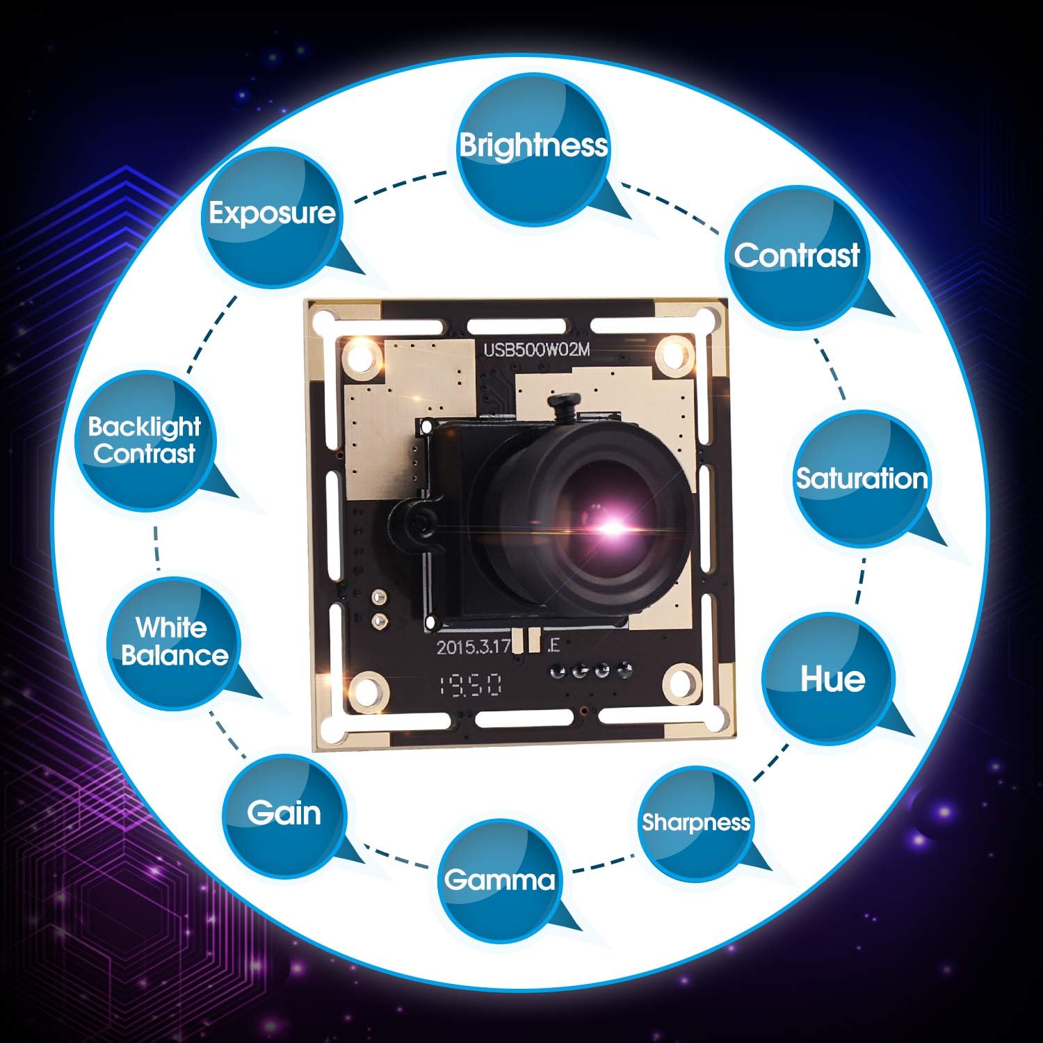 Autofocus 5 Megapixel USB Camera Module with 170 Degree Fisheye Lens HD 2592X1944 USB Webcamera with CMOS OV5640 Sensor USB with Camera,Mini Webcam for Windows Mac Andriod Linux,Plug&Play