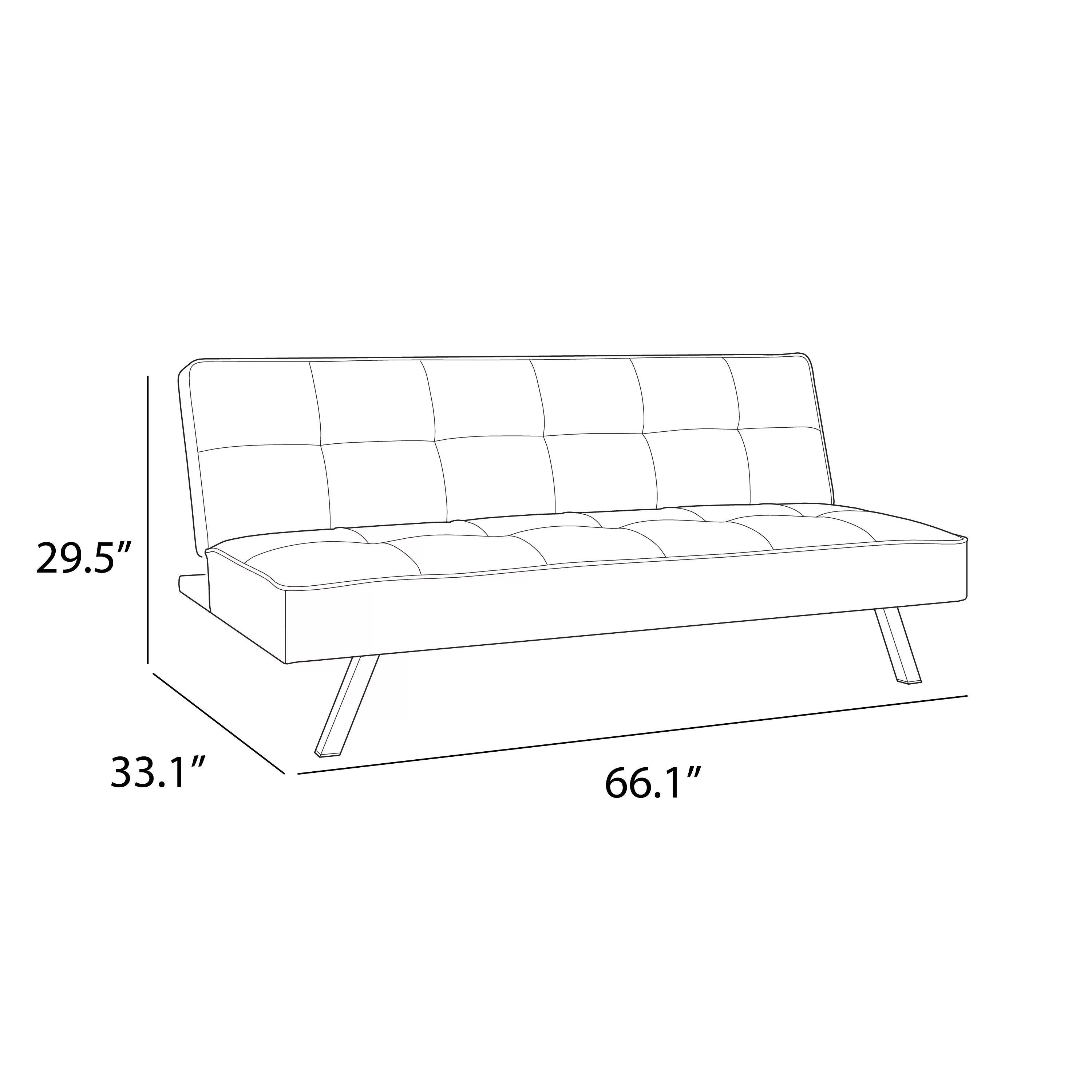 Serta Chelsea Modern Futon, Charcoal Gray Fabric