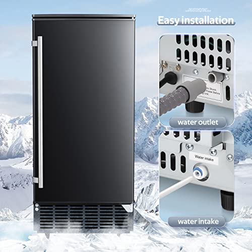 ZAFRO Commercial Ice Maker Machine,Under Counter Ice Machine,80lbs/24H with 25lbs Bin
