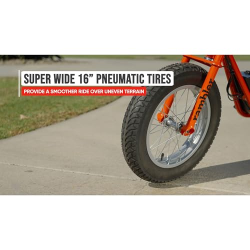 Razor Rambler 16 – 36V Electric Minibike with Retro Style, Up to 15.5 MPH, Up to 11.5 Miles Range & Retrospec Dakota Bicycle/Skateboard Helmet for Adults - Commuter, Bike, Skate, Scooter