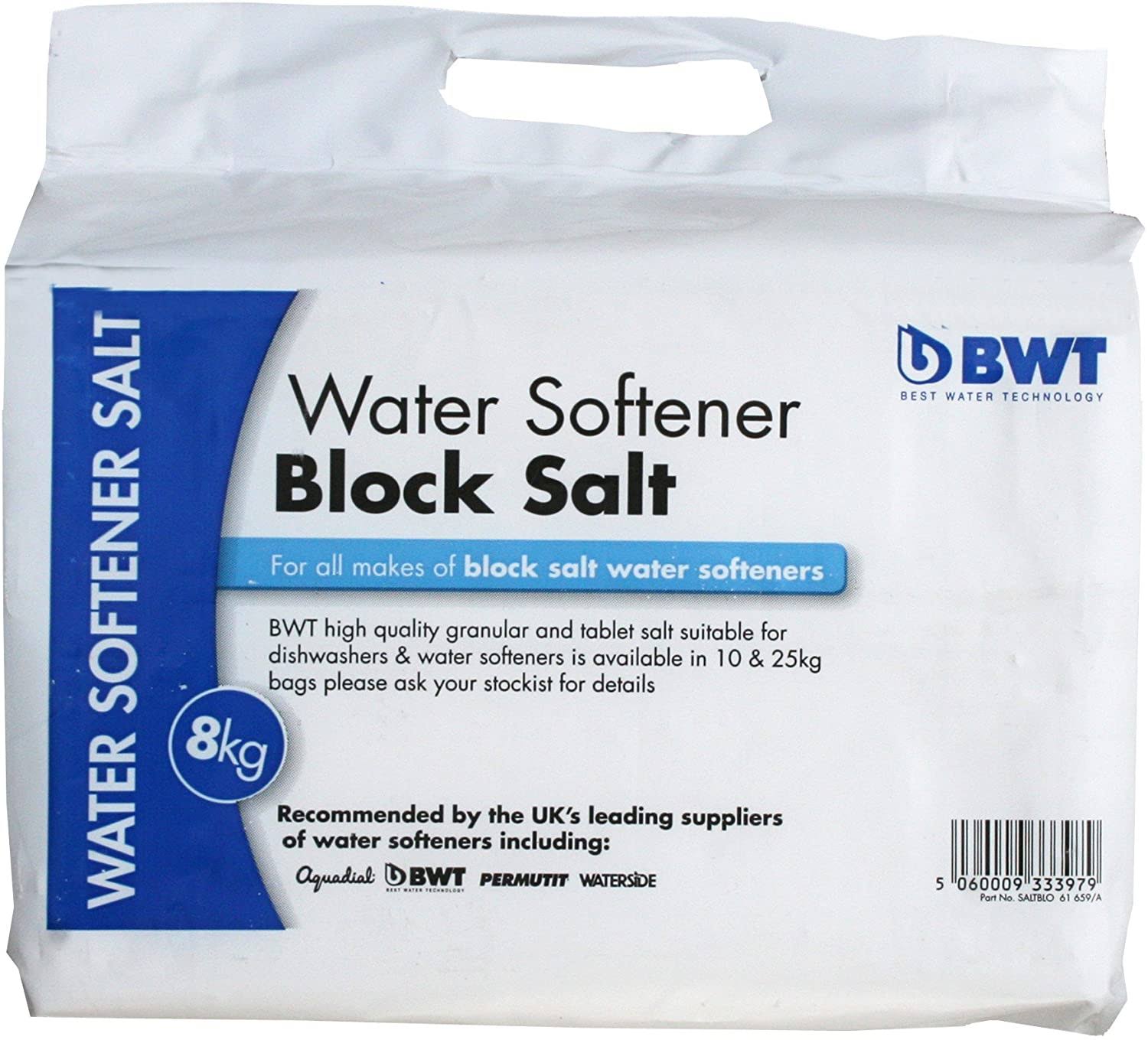 Bwt SALTBLO Water Softener Block Salt, White, 8 kg, Set of 2 Pieces