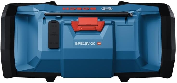 BOSCH GPB18V-2CN 18V Compact Jobsite Radio with Bluetooth® 5.0, Black