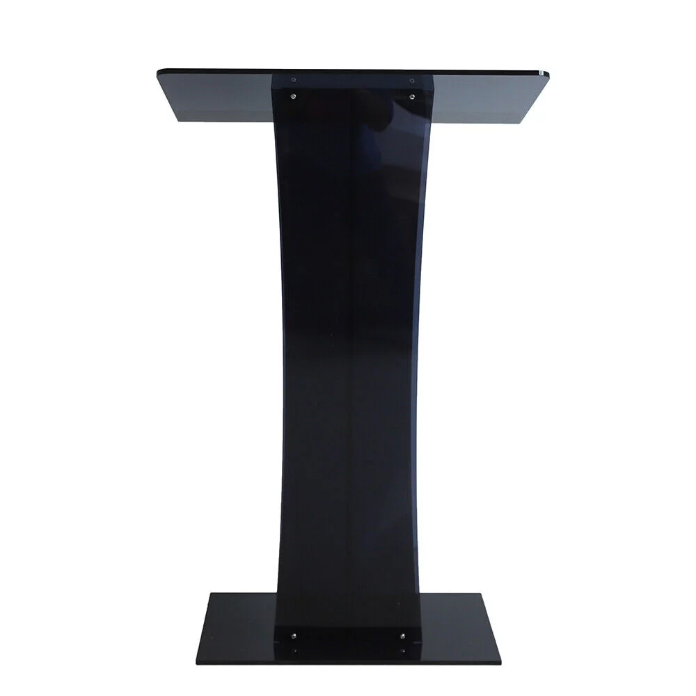 ZhdnBhnos Black Acrylic Podium Podium Stand Clear Podium Lectern Plexiglass Pulpit Presentation Table Reception Stand For Conference School Church