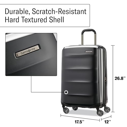 Samsonite Carry-On Pro Front Pocket Hardside Expandable 21-Inch Octiv Luggage: Durable & Impact Resistant, 360° Aero Trac Spinner Wheels, Adjustable Telescopic Handle, TSA Approved Lock - Silver