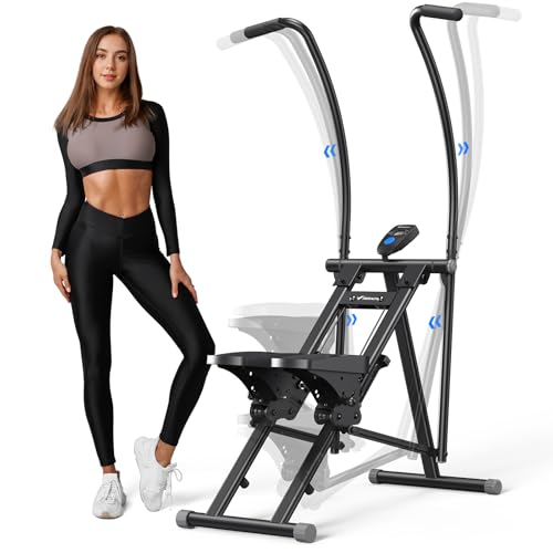MERACH Stair Stepper for Home Gym Exercise, New Version Vertical Climber Machine for Full-Body Workout, Compact Folding Cardio Exercise Climber with Extended Step Range, Adjustable Handlebar & Pedals