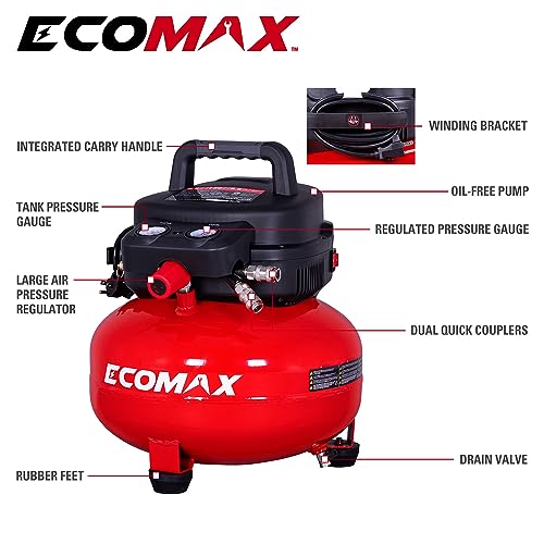 ECOMAX 6 Gallon Pancake Air Compressor