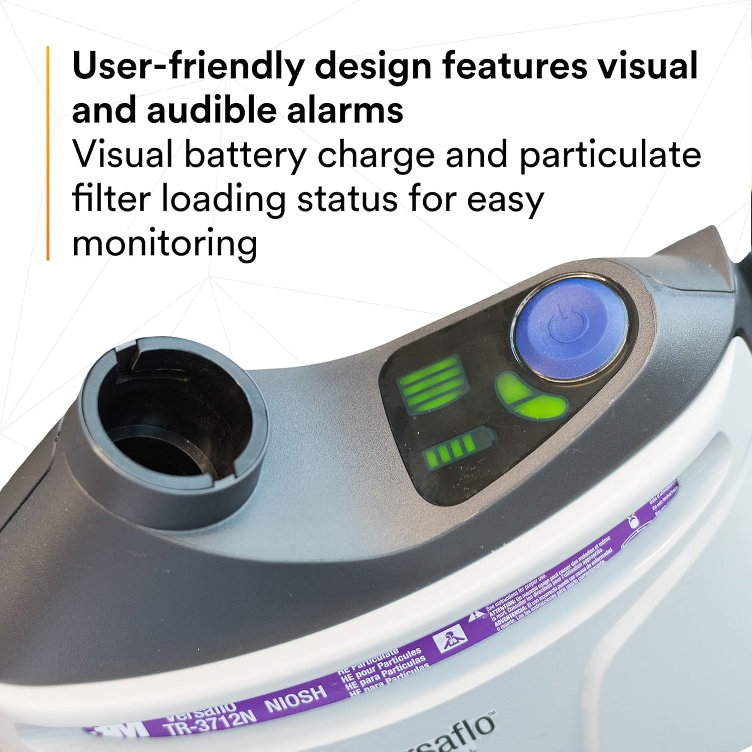3M PAPR Respirator, Versaflo Powered Air Purifying Respirator Kit, TR-300N+ HIK, Heavy Industry, Hard Hat Assembly, All-in-One Respiratory Protection for Particulates, NIOSH Approved, Grinding