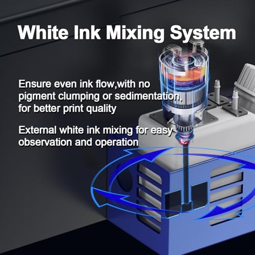 DXZ Upgraded A4 DTF Printer with Film Cutter-XP600 Doubled Printing Speed Compared to L1800 and L805,Built-in White Stirring System for DIY T-Shirt,2-Year Ink Included (Printer+Oven+Ink)