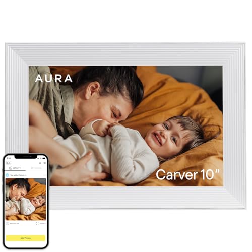 Aura Digital Picture Frame - 10.1" HD Mat Display | Wirecutter's Best Digital Frame for Gifting - Send Photos Directly from Your Phone from Anywhere | Quick & Easy Setup Over WiFi - Free App | Black