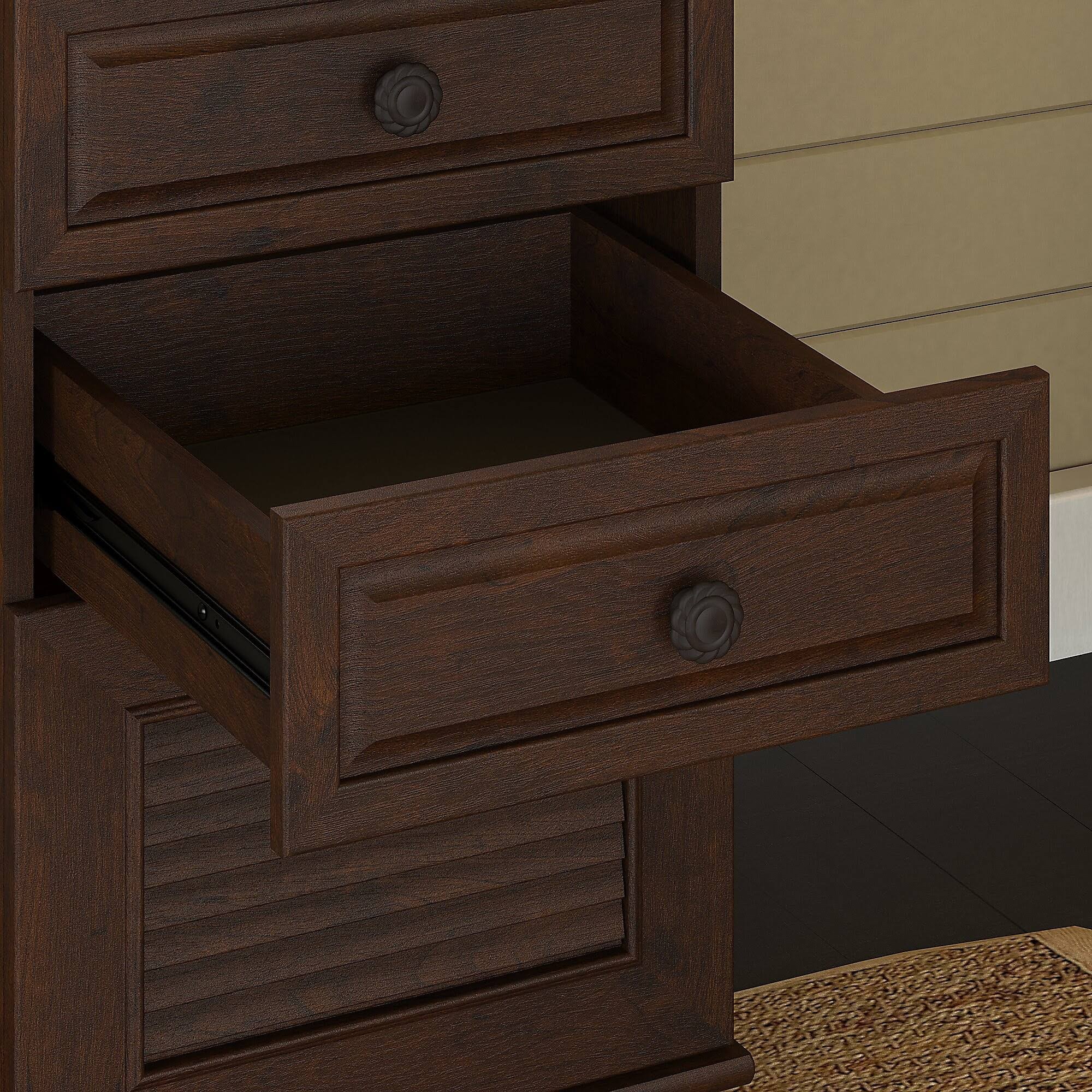 Bush Furniture Kathy Ireland Office ALA006CC Volcano Dusk Double Pedestal Desk, Coastal Cherry