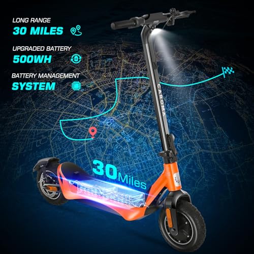 Caroma Electric Scooter Adults, 850W Motor, Max 36 Mph & 30-37 Miles Long Range, 10 Inch Run-Flat Tires, Folding E-Scooter with Dual Motor and Dual Brakes, Smart Control