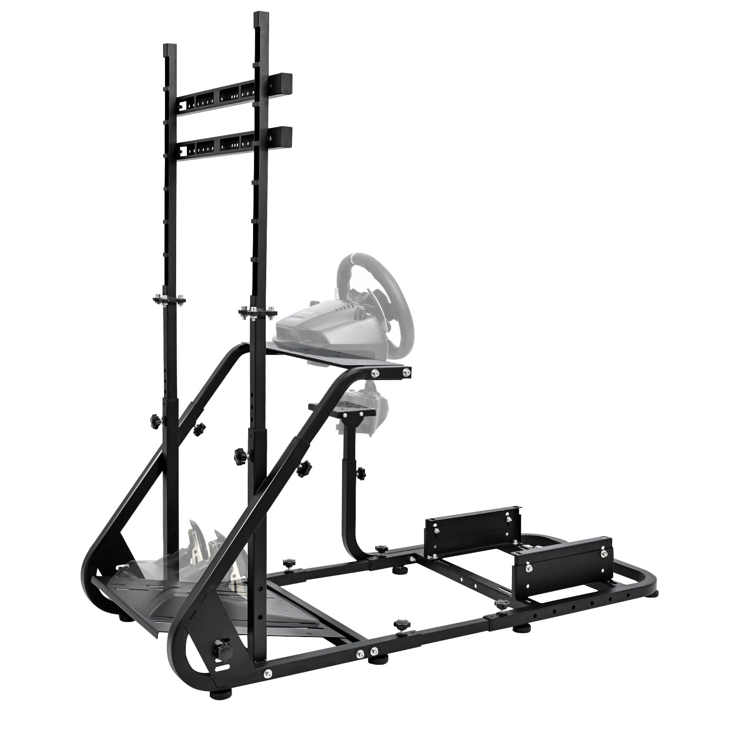 Supllueer Racing Simulator Cockpit Wheel Stand with Monitor Stand Fit Logitech Fanatec Thrustmaster